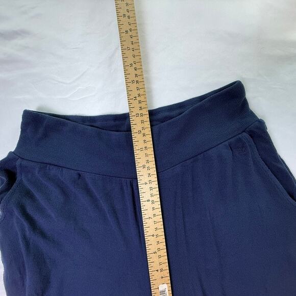 Cozy Earth Bamboo Rib-Knit Wide Leg Rib Lounge Pants Navy Blue Size Large - Picture 5 of 7